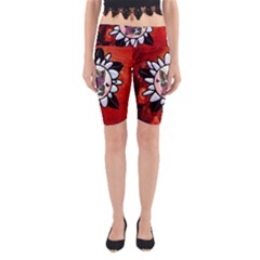 Wonderful Fairy With Butterflies And Roses Yoga Cropped Leggings