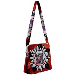 Wonderful Fairy With Butterflies And Roses Zipper Messenger Bag