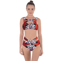 Wonderful Fairy With Butterflies And Roses Bandaged Up Bikini Set 