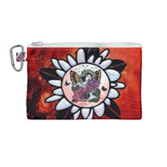 Wonderful Fairy With Butterflies And Roses Canvas Cosmetic Bag (Medium)