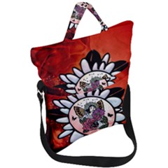 Wonderful Fairy With Butterflies And Roses Fold Over Handle Tote Bag