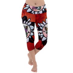 Wonderful Fairy With Butterflies And Roses Lightweight Velour Capri Yoga Leggings