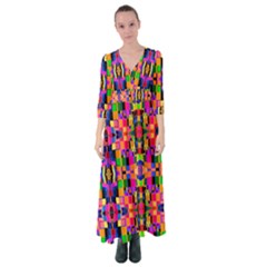 Abstract 16 Button Up Maxi Dress