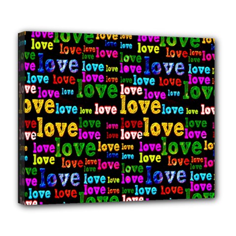 Love 3 Deluxe Canvas 24  X 20  (stretched) by ArtworkByPatrick