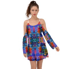 Abstract 17 Kimono Sleeves Boho Dress