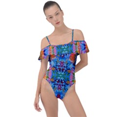 Abstract 17 Frill Detail One Piece Swimsuit