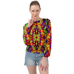 Abstract 19 Banded Bottom Chiffon Top