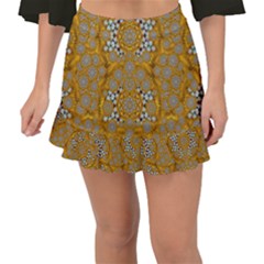 A Star In Golden Juwels Fishtail Mini Chiffon Skirt by pepitasart