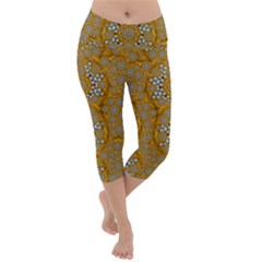 A Star In Golden Juwels Lightweight Velour Capri Yoga Leggings by pepitasart