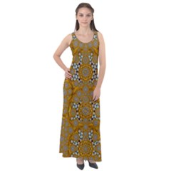 A Star In Golden Juwels Sleeveless Velour Maxi Dress by pepitasart