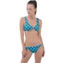 Forest Girl Bight Baby Blue Patttern Ring Detail Crop Bikini Set View1