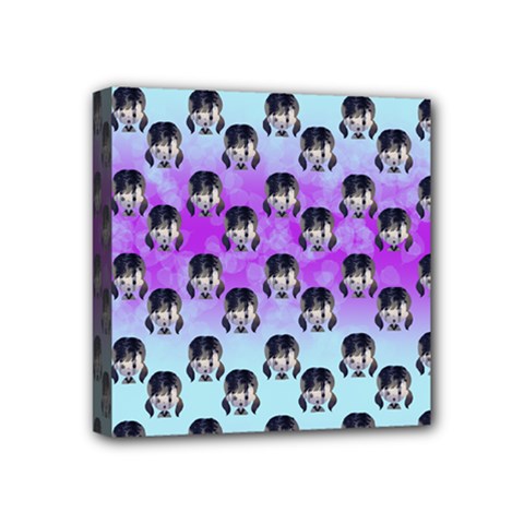 Forest Girl Bight Baby Blue Patttern Ombre Mini Canvas 4  X 4  (stretched) by snowwhitegirl