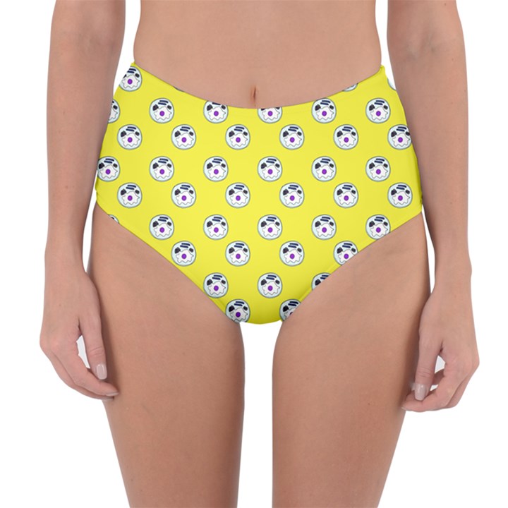 English Breakfast Yellow Pattern Reversible High-Waist Bikini Bottoms