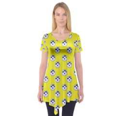 English Breakfast Yellow Pattern Short Sleeve Tunic  by snowwhitegirl