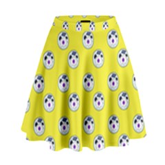 English Breakfast Yellow Pattern High Waist Skirt by snowwhitegirl