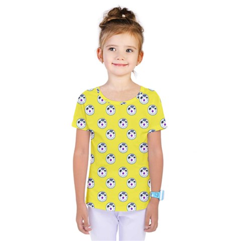 English Breakfast Yellow Pattern Kids  One Piece Tee by snowwhitegirl