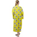 English Breakfast Yellow Pattern Maxi Velour Kimono View2