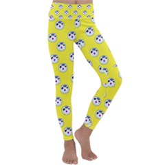 English Breakfast Yellow Pattern Kids  Lightweight Velour Classic Yoga Leggings by snowwhitegirl