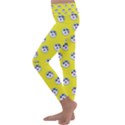 English Breakfast Yellow Pattern Kids  Lightweight Velour Classic Yoga Leggings View2