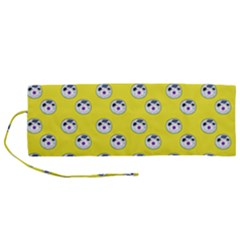 English Breakfast Yellow Pattern Roll Up Canvas Pencil Holder (m)