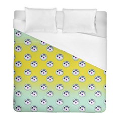 English Breakfast Yellow Pattern Mint Ombre Duvet Cover (full/ Double Size) by snowwhitegirl