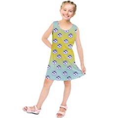 English Breakfast Yellow Pattern Mint Ombre Kids  Tunic Dress by snowwhitegirl