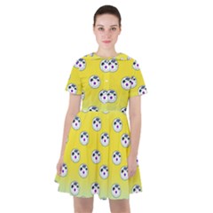 English Breakfast Yellow Pattern Mint Ombre Sailor Dress by snowwhitegirl