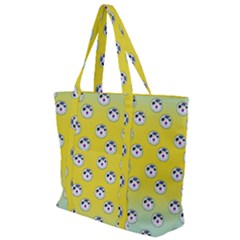 English Breakfast Yellow Pattern Mint Ombre Zip Up Canvas Bag by snowwhitegirl