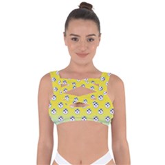 English Breakfast Yellow Pattern Mint Ombre Bandaged Up Bikini Top