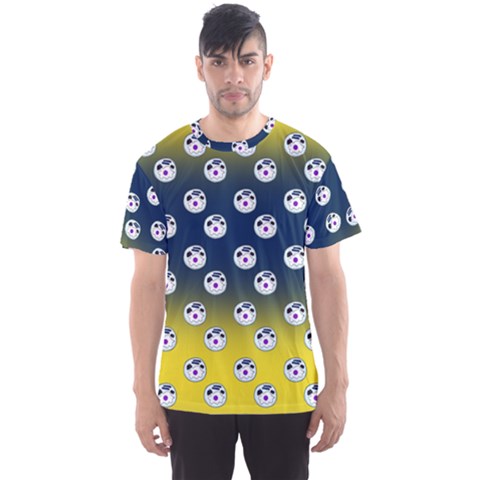 English Breakfast Yellow Pattern Blue Ombre Men s Sports Mesh Tee by snowwhitegirl