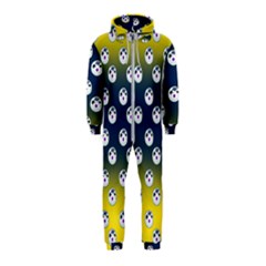 English Breakfast Yellow Pattern Blue Ombre Hooded Jumpsuit (kids) by snowwhitegirl