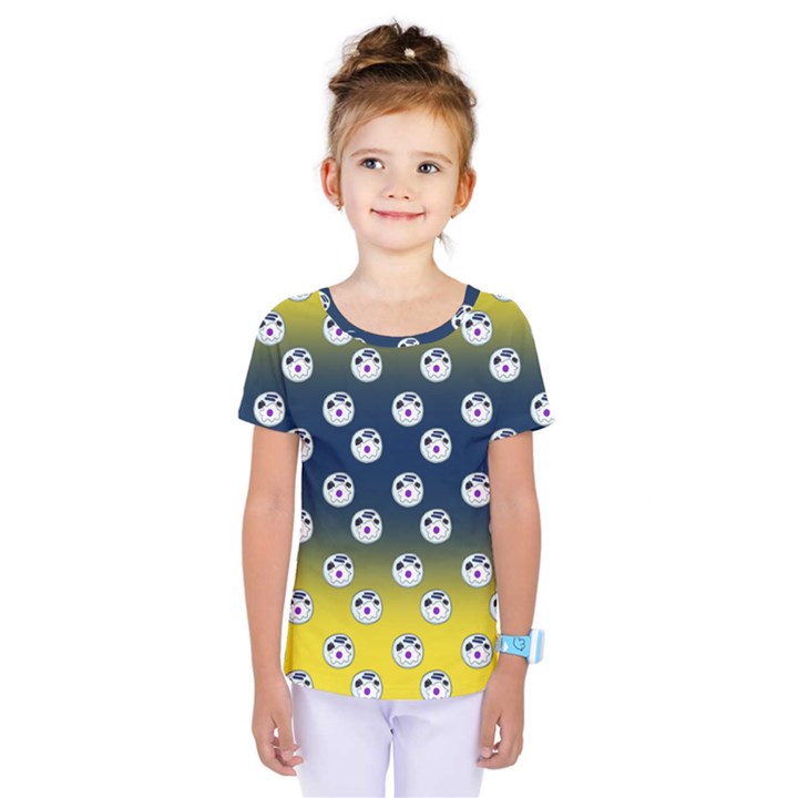 English Breakfast Yellow Pattern Blue Ombre Kids  One Piece Tee