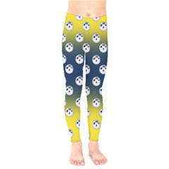 English Breakfast Yellow Pattern Blue Ombre Kids  Legging by snowwhitegirl