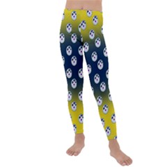 English Breakfast Yellow Pattern Blue Ombre Kids  Lightweight Velour Leggings by snowwhitegirl