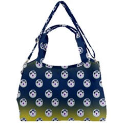 English Breakfast Yellow Pattern Blue Ombre Double Compartment Shoulder Bag by snowwhitegirl