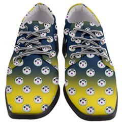 English Breakfast Yellow Pattern Blue Ombre Women Heeled Oxford Shoes