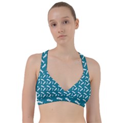 Fish Teal Blue Pattern Sweetheart Sports Bra by snowwhitegirl