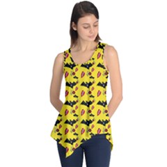 Bat Rose Lips Yellow Pattern Sleeveless Tunic by snowwhitegirl