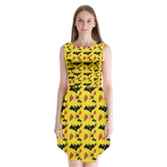 Bat Rose Lips Yellow Pattern Sleeveless Chiffon Dress   by snowwhitegirl