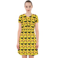 Bat Rose Lips Yellow Pattern Adorable In Chiffon Dress by snowwhitegirl