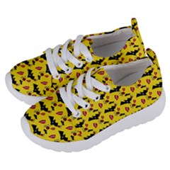 Bat Rose Lips Yellow Pattern Kids  Lightweight Sports Shoes by snowwhitegirl