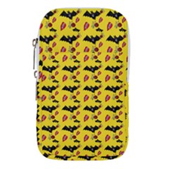 Bat Rose Lips Yellow Pattern Waist Pouch (small)