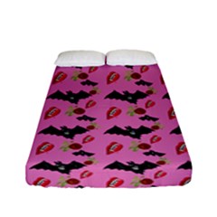 Bat Rose Lips Pink Pattern Fitted Sheet (full/ Double Size) by snowwhitegirl