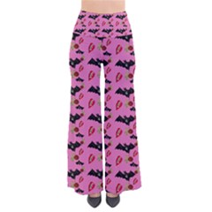 Bat Rose Lips Pink Pattern So Vintage Palazzo Pants by snowwhitegirl