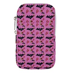 Bat Rose Lips Pink Pattern Waist Pouch (large)