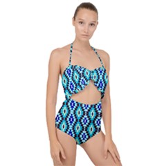 Abstract 18 1 Scallop Top Cut Out Swimsuit by ArtworkByPatrick