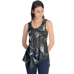 Metallic Silver Satin Sleeveless Tunic by retrotoomoderndesigns