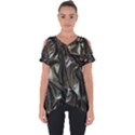 Metallic Silver Satin Cut Out Side Drop Tee View1