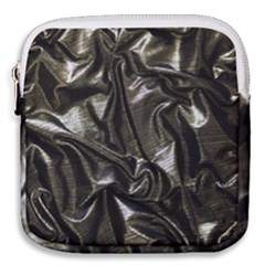 Metallic Silver Satin Mini Square Pouch by retrotoomoderndesigns