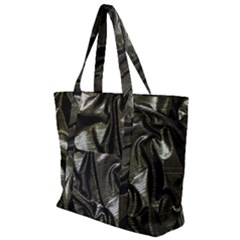 Metallic Silver Satin Zip Up Canvas Bag by retrotoomoderndesigns